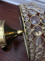 2 Tier GOLD Mirror 20” Cake Stand with Crystal Beads Cupcake Wedding Dessert