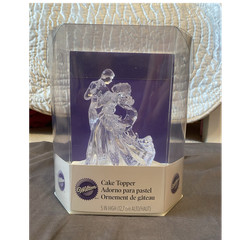Wilton Clear Plastic Wedding Cake Topper Figurine Bride & Groom 5 in