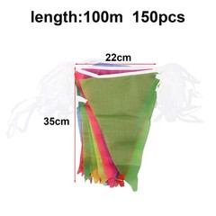 100M Multicolored Bunting Banner Multicolor Outdoor Decoration Triangle Flags US