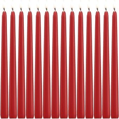 14 Pack Red Taper Candles – 12 inches x 0.75 inches, 12″14pcs-Red