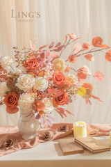 Artificial Flower 25Pc Burnt Orange Sienna Rose 3″ Foam for Wedding Bouquet