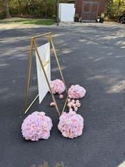Wedding Sign Welcome To Our Beginning With Flower Bouquets