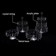 4*Cake Stand Set Round Metal Plates for Dessert Cupcake Candy Display DETACHABLE