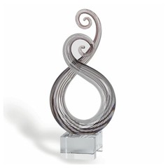 Elegant and Modern Murano Style Black and White Entangled Centerpiece, 10 Inches