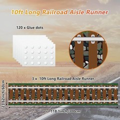 3 Pack 24 Inch x 10 ft Western Plastic Railroad Track Aisle Runner Party Deco
