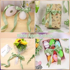 woric Sage Green Ribbon 1 Inch 50 Yards Light Satin 1 Inch,