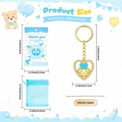 10Pcs Heart Shape Baby Feet Keyrings For Baby Showers Gender Announcement Gift
