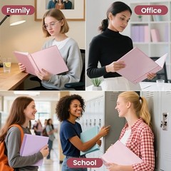 3 Ring Binder 1 Pack, Holds 175 Sheets of Letter Paper, Clear View 1 Inch Pink
