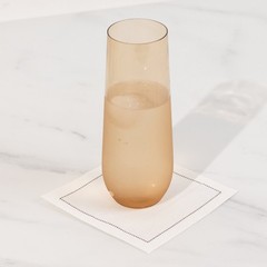 9 oz Amber Gold Stemless Plastic Champagne Flutes Disposable Party Tableware