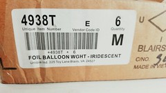 Foil Balloon Weight Iridescent Multicolor White Pink Blue Lot of 6
