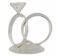 Silver Wedding Cake Topper Diamond Ring Reception Table Centrepiece