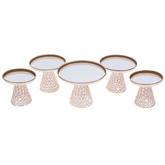 5-piece Crystal Cake Stand-french Gold Cake Stand For Wedding & Ceremony Bakery
