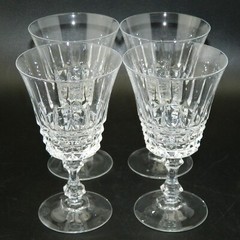 4 French Cut Lead Crystal Wine Glasses Verres Tuileries 25 centiliters 24%+ PbO