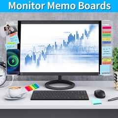 Monitor Memo Board, 2PCS Multifunction Sticky Board With Clip