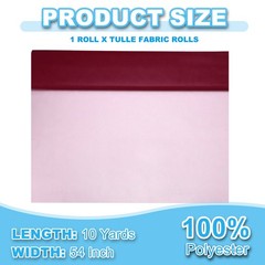 Tulle Fabric Rolls 54 Inch by 10 Yards Fabric Spool Tulle Burgundy