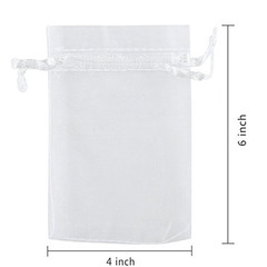 300x white organza bags wedding party favor jewelry product gift soap packaging