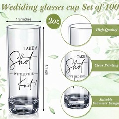 Sliner 100 Set Wedding Favors for Guests Bulk 2oz 1.57 x 4.1 inches, Clear