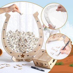 Wedding Guest Book Alternative, Wooden Western Cowboy Wedding Decorations for…