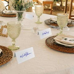 50 Pcs 2 x 3.5 Inch Food Labels for Party Buffet, White Place Cards, Tent Car…