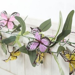 3 pcs Assorted Faux Butterfly Flower 6 ft Artificial 6 feet,