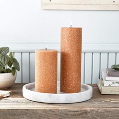 Root Candles Unscented Pillar Candles Beeswax Enhanced Textured Timberline