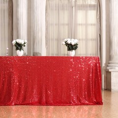 Juya Delight 60″ x 102″ Red Sequin Tablecloth x (Rectangular),