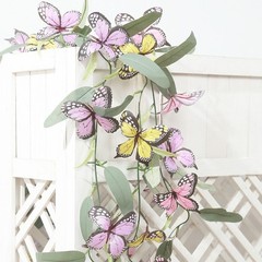 3 pcs Assorted Faux Butterfly Flower 6 ft Artificial 6 feet,