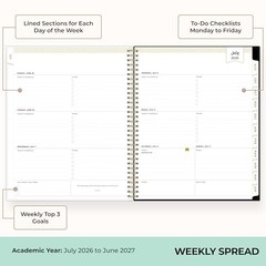 Day Designer 2026-2027 Weekly and Monthly 8.5″ x 11″ Rose Garden- 2026/2027