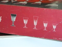 4 French Cut Lead Crystal Wine Glasses Verres Tuileries 25 centiliters 24%+ PbO