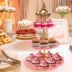 10Pcs Cake Rack Set 3 Double 3 Triple Layered Cupcake Stands 4 Appetizer Trays F
