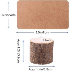 Wooden Table Holders 15Pcs with 30Pcs Kraft Place Cards Rustic Photo Card