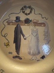 EUC ** No Chips Or Cracks! Decorative Marriage Plate With Stand