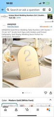 Gold Mirror Arch Wedding Table Numbers with Stands 1-15, 5×7 Acrylic Display