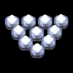 10 Pack~White~Submersible Waterproof Underwater Battery LED Tea Light~Wedding
