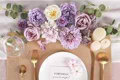 Artificial Flowers Combo Flowers Mix Silk Flowers Dahlia Roses with Purple