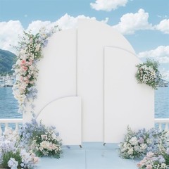 Spandex Half Moon Arch Cover Fitted Double Sided Stretchy Backdrop for Wedding