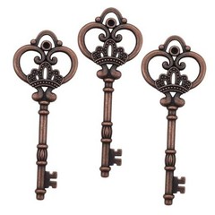 20pcs 3.3 Inch Large Antique Skeleton Keys Bulk Charms in Vintage Style Copper