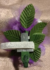 NEW 5″ Artificial Purple Rose Wrist Corsage Tulle Tufts Butterfly Lavender Bout