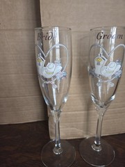 Vintage Wedding Star Western Cowboy Champagne Toasting Flutes Boots Hat Country