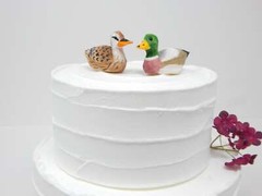 Mallard Duck Bird Cake Topper Bride Groom Love Wedding Engagement Wood Statue