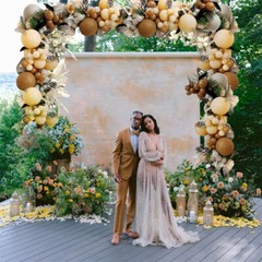 81.1×81.8 inch Pergola Square Metal Wreath Arch Backdrop Stand Wedding Events