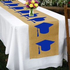 Burlap Graduation Table Runner 72 Inch – Rustic Graduation Table Decorations …