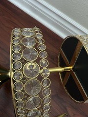 2 Tier GOLD Mirror 20” Cake Stand with Crystal Beads Cupcake Wedding Dessert