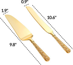 Gold Cake Knife and Server Set – Vintage Wedding & Party Utensils, 2 PCS