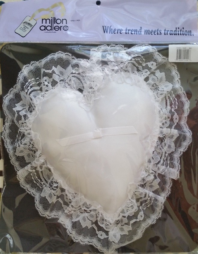 Milton Adler Classic Heart-Shaped Ring Bearer Pillow with Ribbon