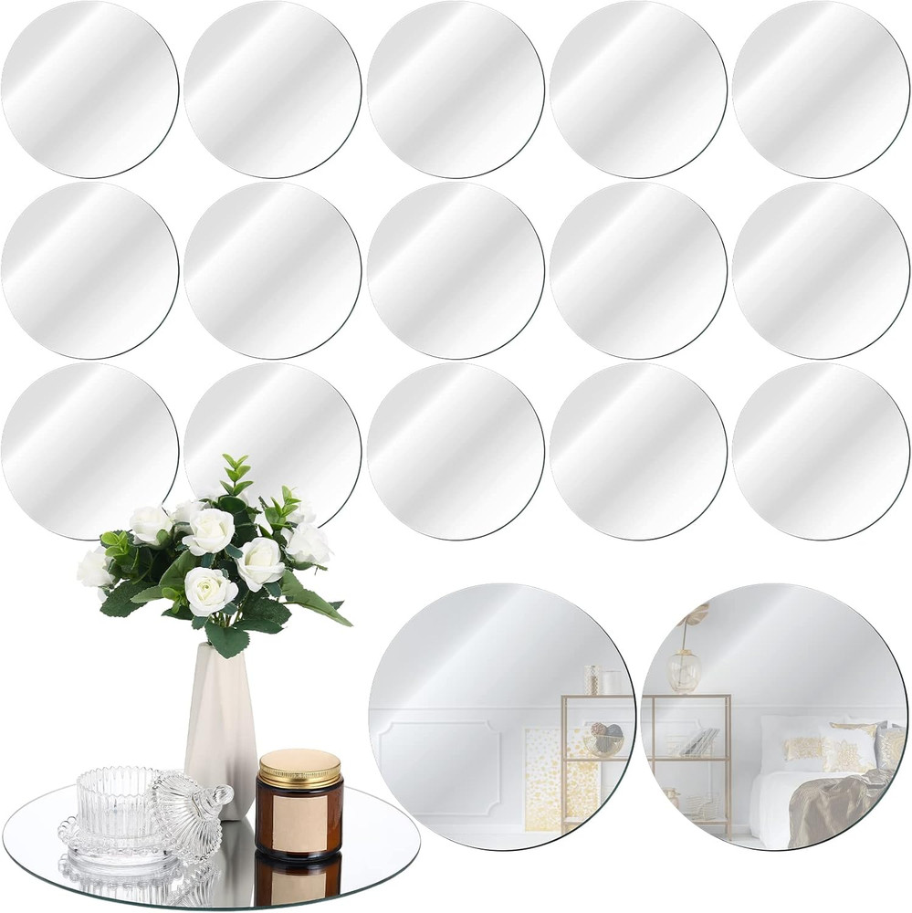 18 Pcs 12″ Round Glass Mirrors for Table Centerpieces & Party Decor