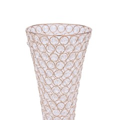 2Pcs Gold Crystal Flower Stand Vases Wedding Centerpiece for Dining Table Decor