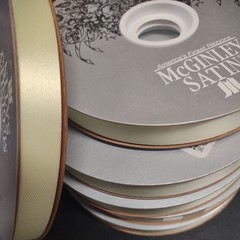 #3 McGinley Satin, Eggshell, 100 Yard Acetate Ribbon 9/16″ for Corsages & Events