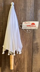 White Stick Umbrella, Wooden Style Handle, Manual Open, DIY Designs