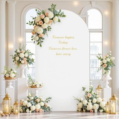 Spandex Archway Backdrop Cover with Zipper for Events Wedding Photoshoot 4–7.2FT